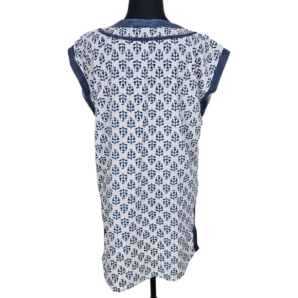 Madison Mathews Women Tunic Medium White V-Neck Beachy Vacation Cover Up Light - Picture 6 of 14